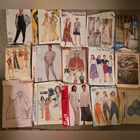 None Other - Huge Vintage Sewing Pattern + Cross Stitch Craft Lot (34 pcs) – 60s 70s 80s 90s